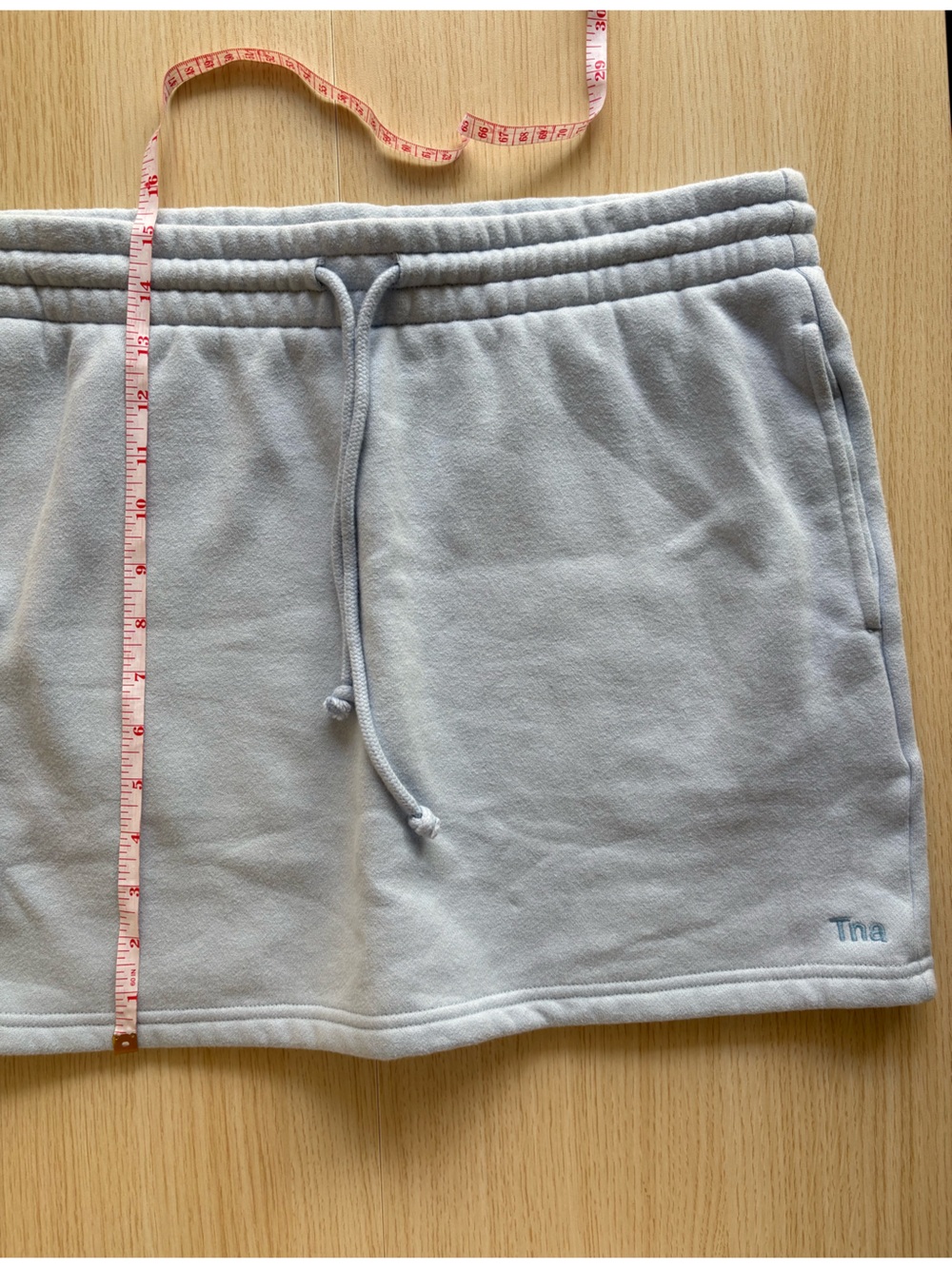 TNA Cozy Fleece Boyfriend Mini Skirt Light Blue Size Large Aritzia Lounge Skirt - Picture 9 of 13